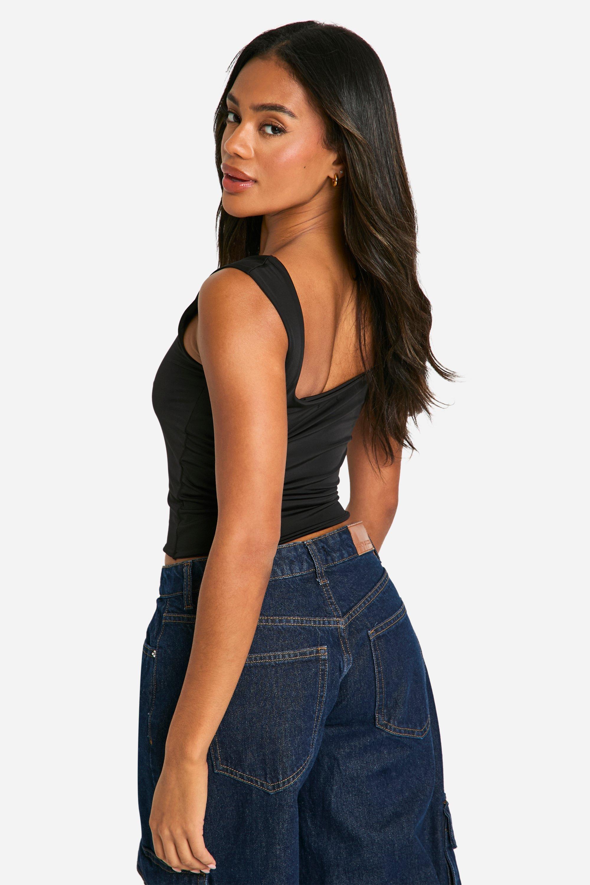 Sujey Long Sleeve Crop Top - Black – Fem Curves